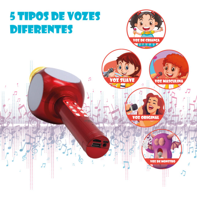 Microfone Youtuber Bluetooth para Karaokê com Caixa de Som Integrada, Função de Gravação e Mudança de Voz, Iluminação LED Colorida, Ideal para Criação de Conteúdo - Imagem 6