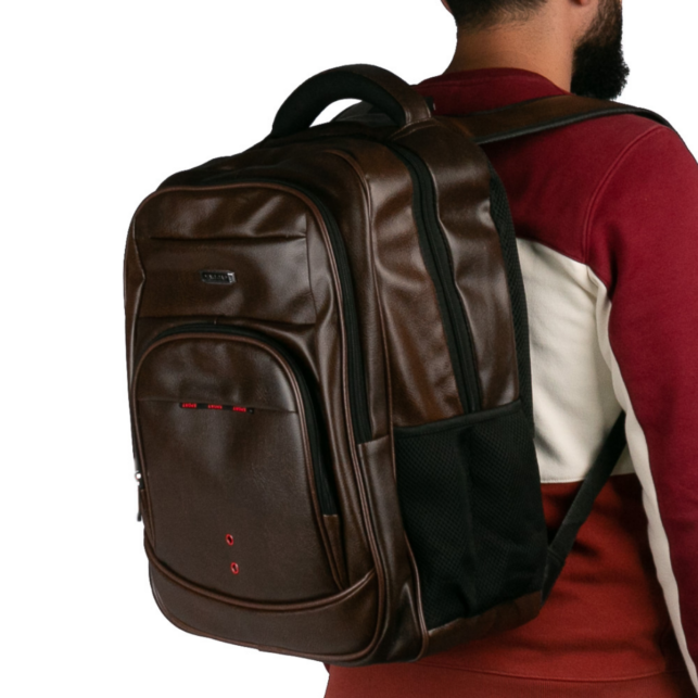 Mochila Executiva Masculina em Couro Impermeável com Compartimento para Notebook, Ideal para Trabalho e Viagens. - Imagem 3