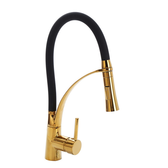 Torneira Gourmet Monocomando para Cozinha, Flexível Silicone, Cores Preto | Dourado | Vermelho - Imagem 2