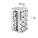 Porta Tempero Condimentos Cozinha Inox Quadrado Giratório 16 Potes - Imagem 3