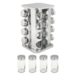 Porta Tempero Condimentos Cozinha Inox Quadrado Giratório 16 Potes - Imagem 5