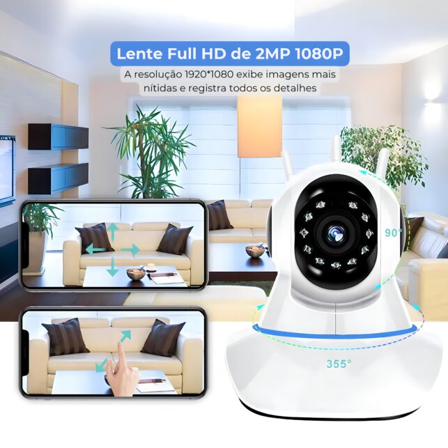 Babá Eletrônica Câmera Wifi Sem Fio Visão Noturna Microfone - Imagem 6