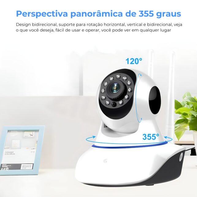 Babá Eletrônica Câmera Wifi Sem Fio Visão Noturna Microfone - Imagem 3