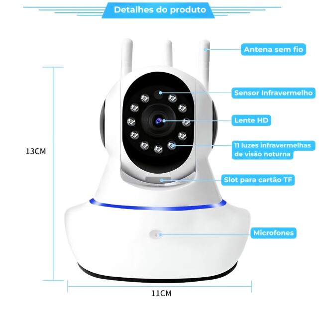 Babá Eletrônica Câmera Wifi Sem Fio Visão Noturna Microfone - Imagem 2