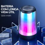 Mini Caixa de Som Bluetooth TWS Portátil LED RGB USB TF AUX Compacta Alta Qualidade Cores - Imagem 3