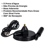 Antena Digital Smart TV Interna e Externa Cabo 5m Base Imã Magnética - Imagem 4