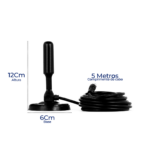 Antena Digital Smart TV Interna e Externa Cabo 5m Base Imã Magnética - Imagem 2