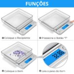 Mini Balança Digital de Cozinha com Alta Precisão, display LCD, Acabamento em Aço Inox - Imagem 5