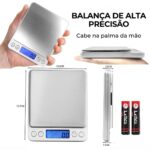 Mini Balança Digital de Cozinha com Alta Precisão, display LCD, Acabamento em Aço Inox - Imagem 2