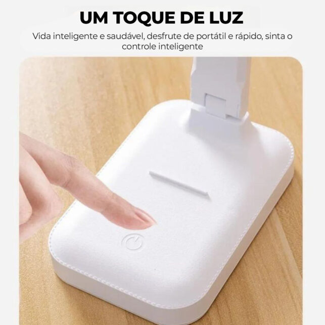 luminária mesa Touch 3 níveis Luz Branco Quente Recarregável - Imagem 4