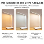 luminária mesa Touch 3 níveis Luz Branco Quente Recarregável - Imagem 5