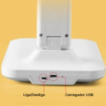 luminária mesa Touch 3 níveis Luz Branco Quente Recarregável - Imagem 6