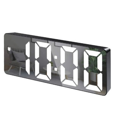 Relógio Digital USB Espelhado LED Mesa, Despertador e Temperatura, Cores Branco, Verde, Vermelho
