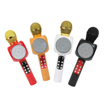 Microfone Youtuber Bluetooth para Karaokê com Caixa de Som Integrada, Função de Gravação e Mudança de Voz, Iluminação LED Colorida, Ideal para Criação de Conteúdo