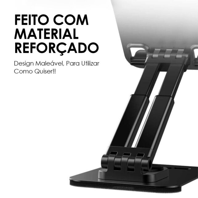 Suporte de Mesa Ajustável em Plástico para Celular e Tablet Universal Leve e Portátil - Imagem 2