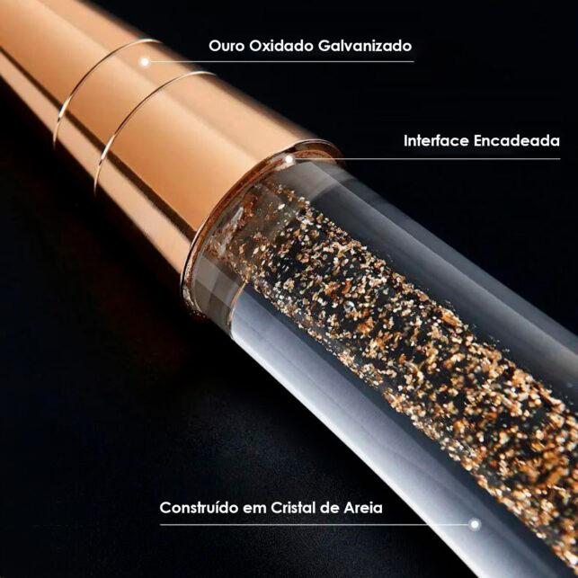 Luminária Pendente Gota Cristal de Areia com LED  Integrado Brilho Dourado 3000K Quarto | Sala | Área Gourmet - Imagem 4