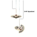 Lustre Pendente Pingente Dourado 19cm com Cristal LED e Suspensão Articulada – Design Sofisticado - Imagem 2