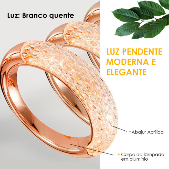 Lustre Pendente Moderno em Acrílico – 5x20cm, Design Moderno e Sofisticado para Qualquer Ambiente - Imagem 3