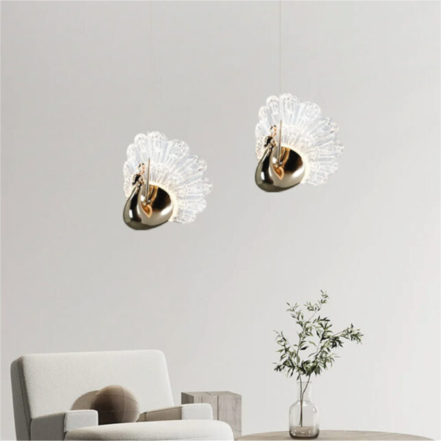 Lustre Pendente 20cm em Acrílico com LED Integrado -  Design Sofisticado para Sala - Imagem 6