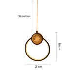 Lustre Saturno para Teto em Acrílico 20cm x 5cm, Moderno e Sofisticado - Imagem 2