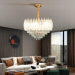 Lustre Pendente Cristal para Teto – Tamanho 50x50cm, Design Elegante e Sofisticado para Sala, Cozinha e Escritório - Imagem 6