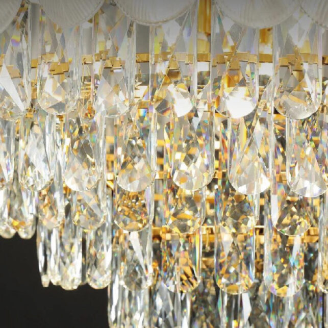 15253881718_5205-1.jpg Lustre Pendente Cristal para Teto – Tamanho 50x50cm, Design Elegante e Sofisticado para Sala, Cozinha e Escritório - Imagem 5