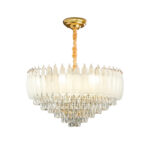 Lustre Pendente Cristal para Teto – Tamanho 50x50cm, Design Elegante e Sofisticado para Sala, Cozinha e Escritório