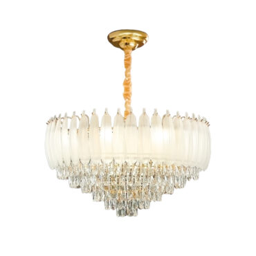 Lustre Pendente Cristal para Teto – Tamanho 50x50cm, Design Elegante e Sofisticado para Sala, Cozinha e Escritório