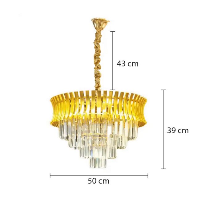 15253939157_2-1.png Lustre Pendente Cristal 50x50cm – Design Luxuoso, Sofisticado e Elegante - Imagem 2