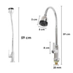 Torneira Gourmet para Cozinha com 2 Jatos, Metal Flexível, Luxo, ¼ Volta, Alta Qualidade - Imagem 4