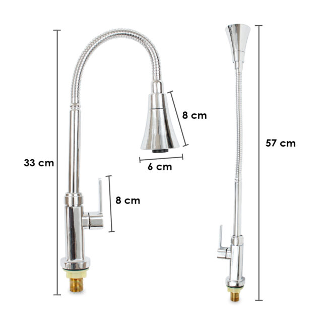 Torneira de Metal para Cozinha, Resistente, Durável, Acabamento de Alta Qualidade - Imagem 5