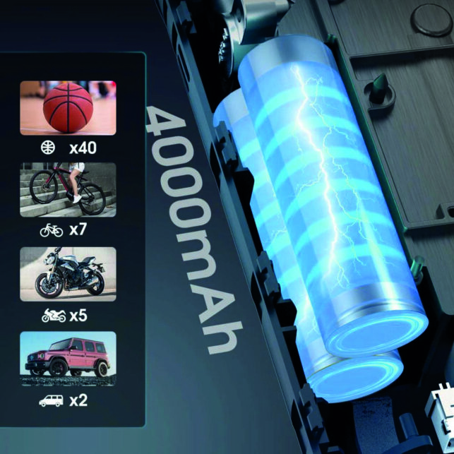 Mini Compressor de Ar Portátil Recarregável, Bateria USB, para Carros, Motos e Bicicletas - Imagem 5