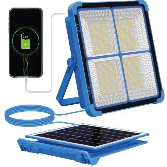 Refletor LED Solar Bateria Portátil Recarregável 100W - Imagem 2