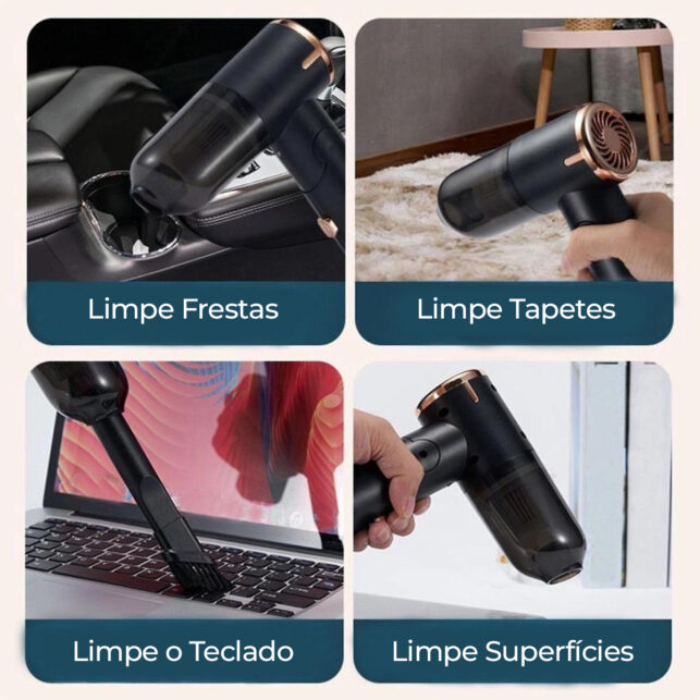 Aspirador Automotivo Portátil Recarregável Premium de Alta Potência - Imagem 5
