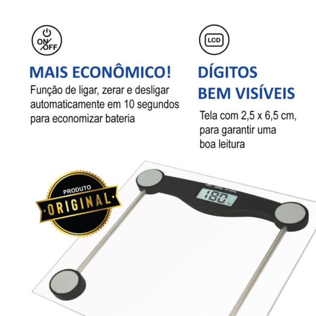 Balança Digital Corporal de Vidro Temperado – Alta Precisão e Design Moderno - Imagem 4