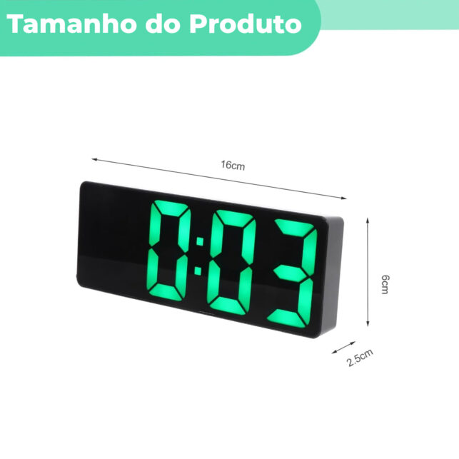 Relógio Digital LED Despertador Mesa Parede Alarme Data USB Pilha - Imagem 2