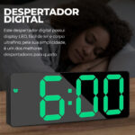 Relógio Digital USB Espelhado LED Mesa, Despertador e Temperatura, Cores Branco, Verde, Vermelho - Imagem 5