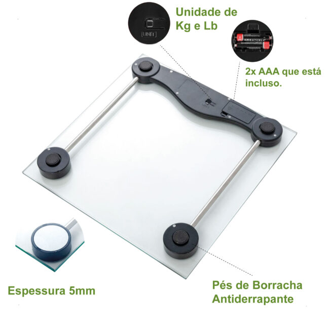 Balança Digital Corporal de Vidro Temperado – Alta Precisão e Design Moderno - Imagem 5
