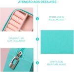Porta Joias Portátil Viagem Estojo Maleta Caixa Bijuteria - Imagem 4