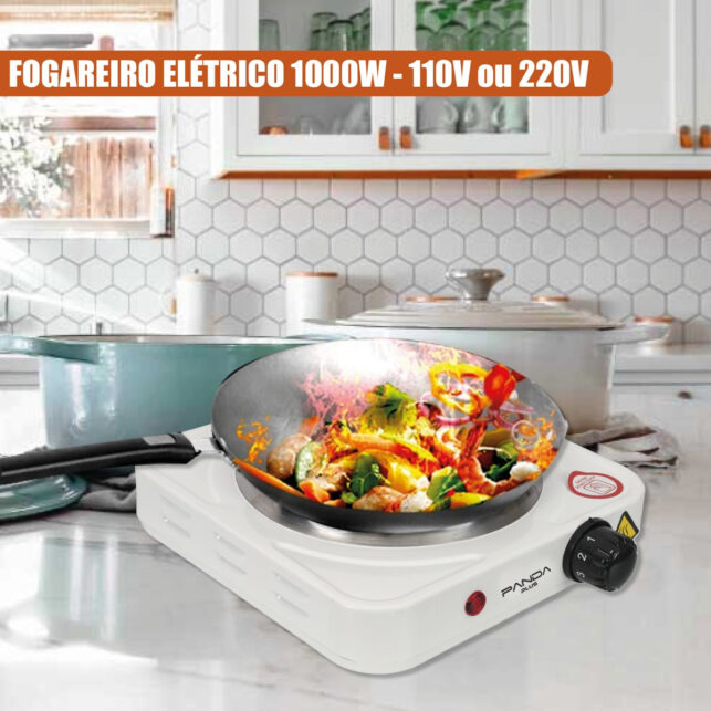Fogão Elétrico Cooktop de Mesa 1 Boca 1000W – Design Moderno, Compacto e Portátil - Imagem 2