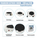 Fogão Elétrico Cooktop de Mesa 1 Boca 1000W – Design Moderno, Compacto e Portátil - Imagem 4