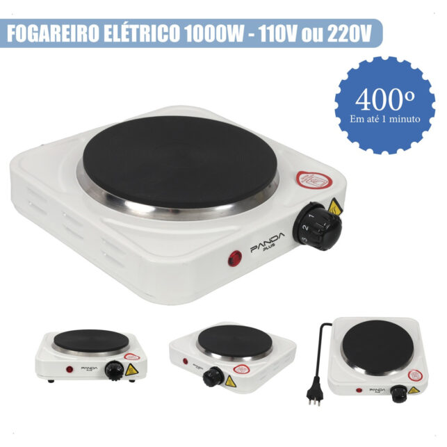 Fogão Elétrico Cooktop de Mesa 1 Boca 1000W – Design Moderno, Compacto e Portátil - Imagem 5