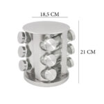 Porta Temperos Giratório Aço Inox com 12 Potes Cozinha Organizada - Imagem 3