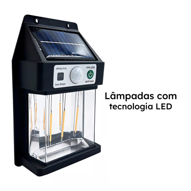 Arandela Solar LED Filamento Colonial Vintage para Parede Externa - Imagem 5
