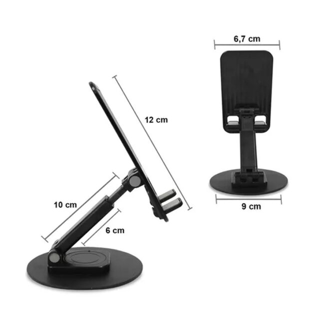 Suporte de Mesa Ajustável em Plástico para Celular e Tablet até 10 Polegadas, Portátil e Leve - Imagem 3