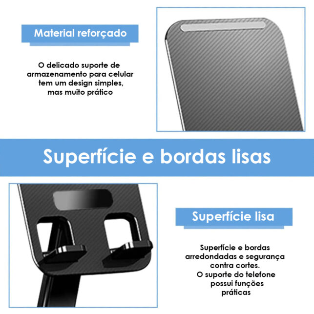 Suporte de Mesa Ajustável em Plástico para Celular e Tablet até 10 Polegadas, Portátil e Leve - Imagem 6