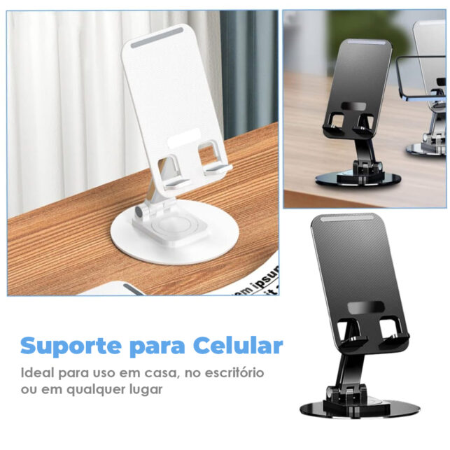Suporte de Mesa Ajustável em Plástico para Celular e Tablet até 10 Polegadas, Portátil e Leve - Imagem 2