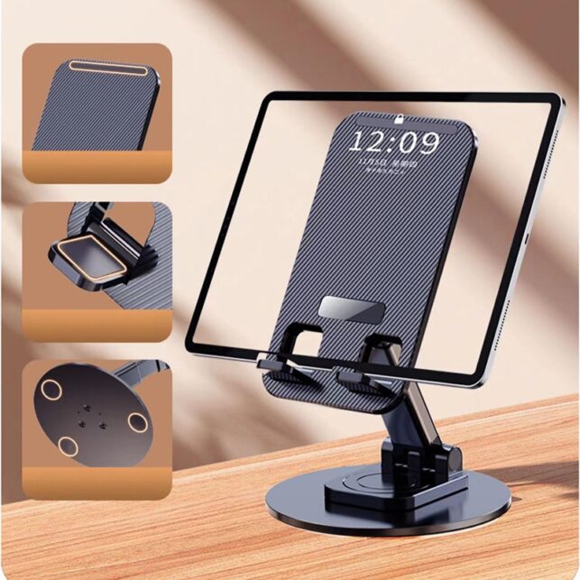 Suporte de Mesa Ajustável em Plástico para Celular e Tablet Universal Leve e Portátil - Imagem 7
