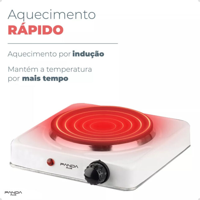 Fogão Elétrico Cooktop de Mesa 1 Boca 1000W – Design Moderno, Compacto e Portátil - Imagem 7