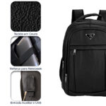 Mochila Masculina Reforçada em Couro Impermeável para Viagem, Trabalho e Escola, Disponível em Preto e Marrom - Imagem 5